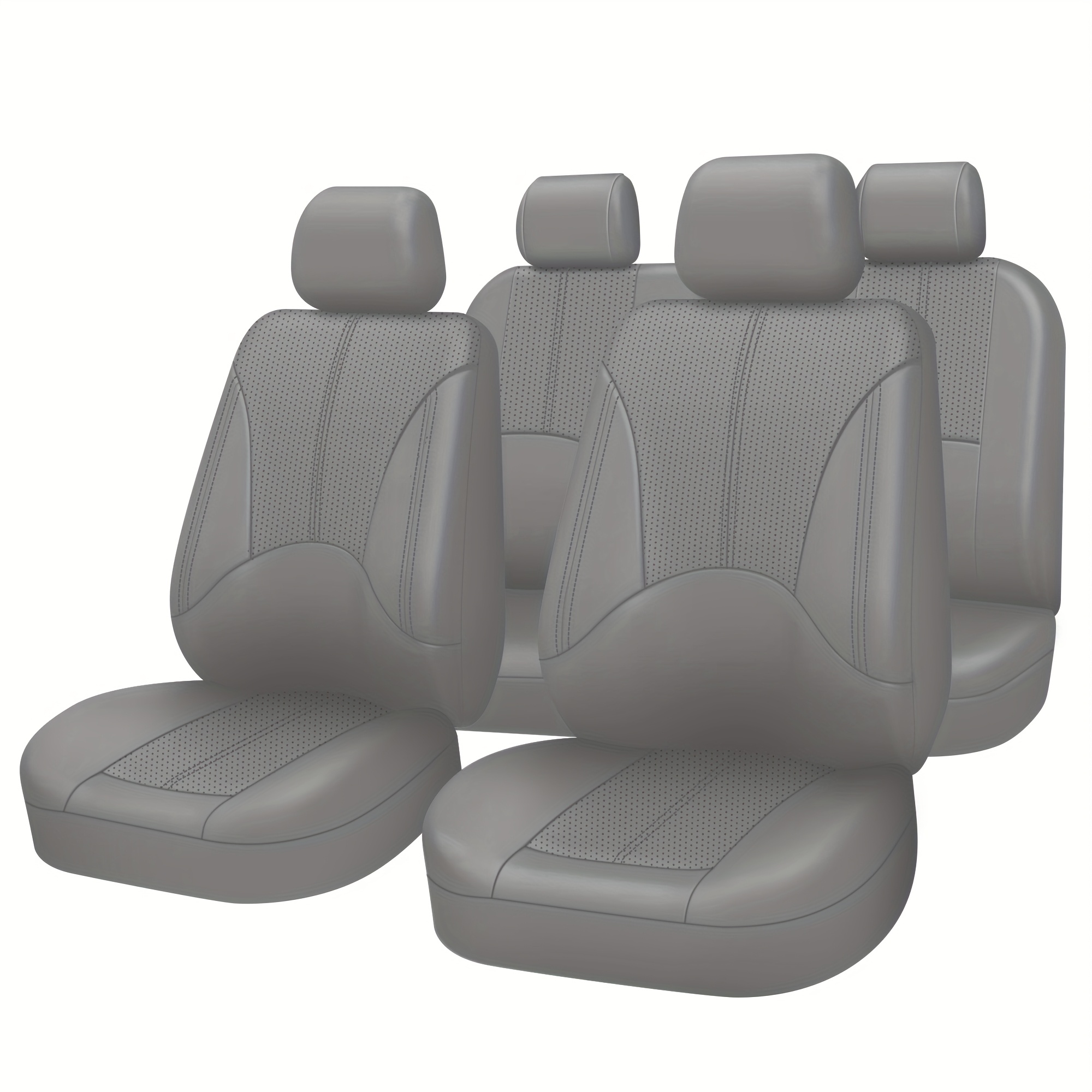 TEMU Housse de siège de voiture en simili cuir, ensemble complet de 9 pièces, ajustement universel pour la plupart des voitures, SUV, camions,