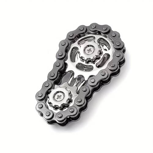 alloy gear fidget spinner bicycle chain toy with 3d printed design portable relax gadget for desk travel no battery needed durable metal construction golden aid desk toy sleek metallic metallic