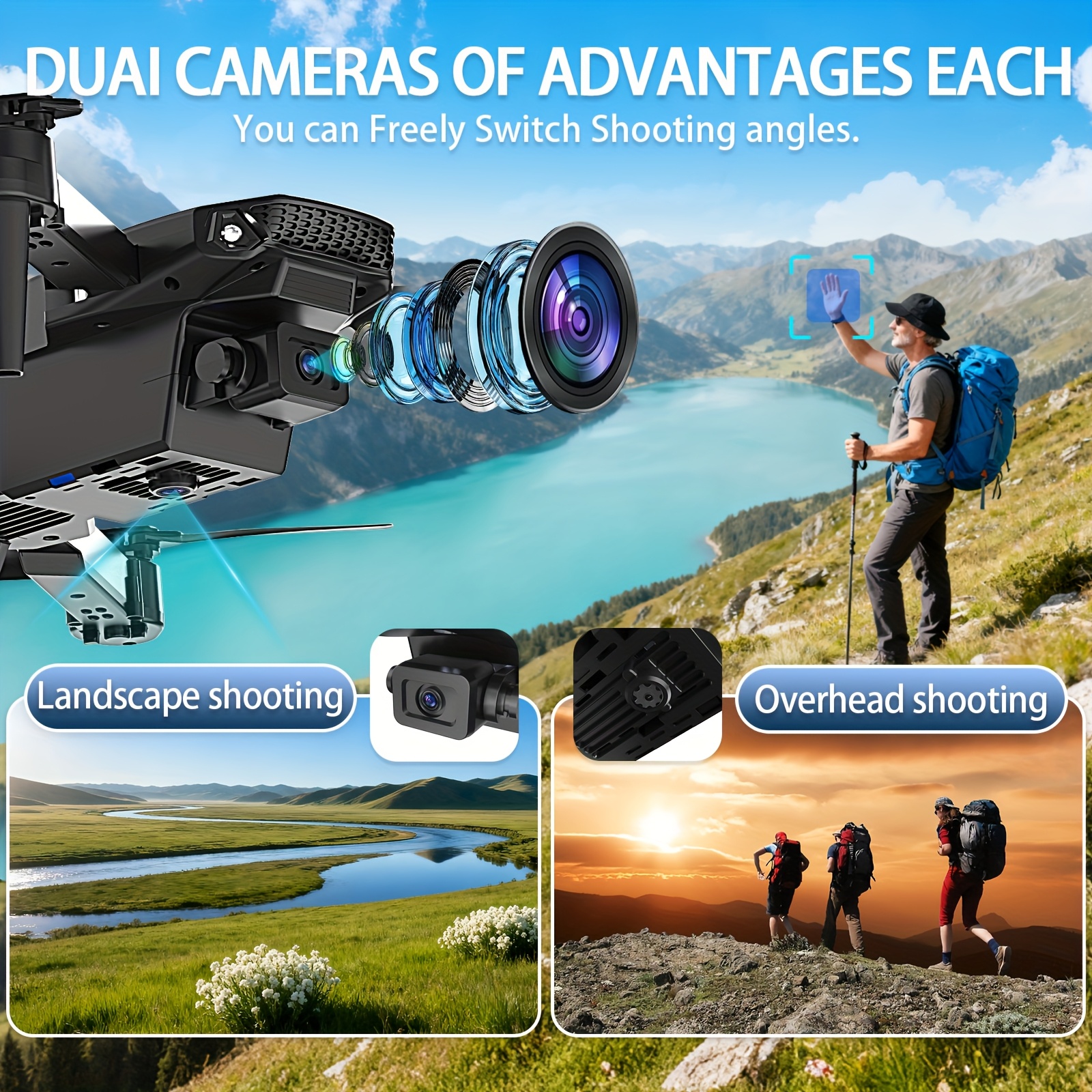 Foldable HD Quadcopter Drone with Dual Cameras, APP Control, Real-Time Video, Multiple Battery Options, Indoor and Outdoor Use