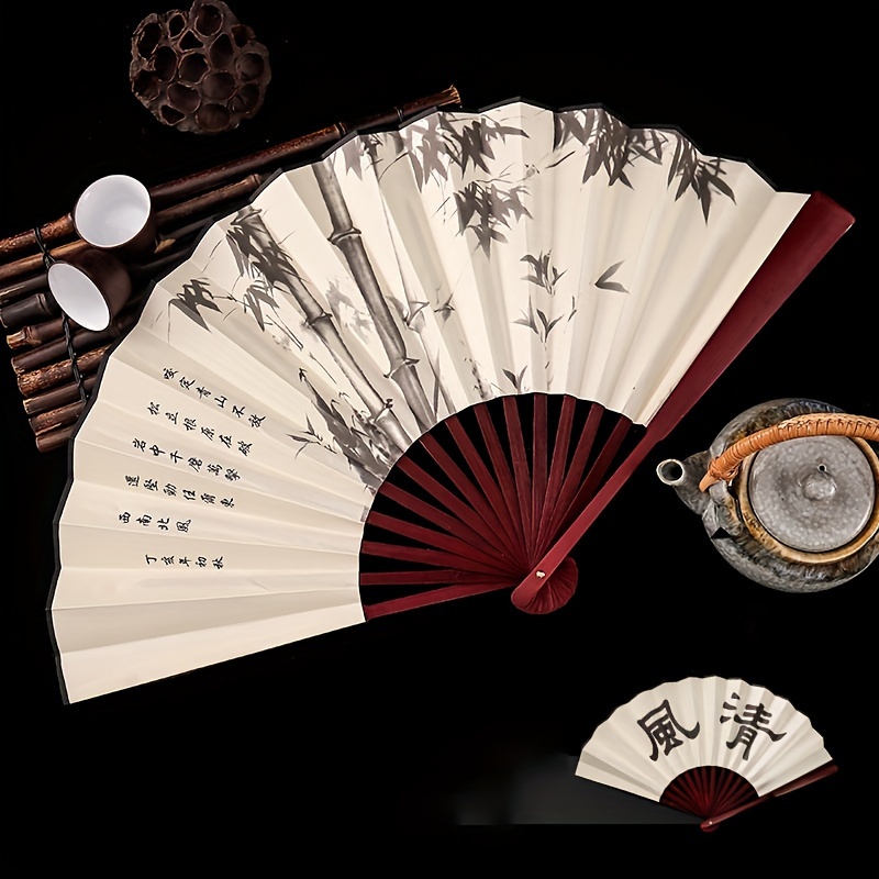 

Elegant Handcrafted Chinese Ink Painting Folding Fan - Traditional Style, Perfect For Performances & Photography Props