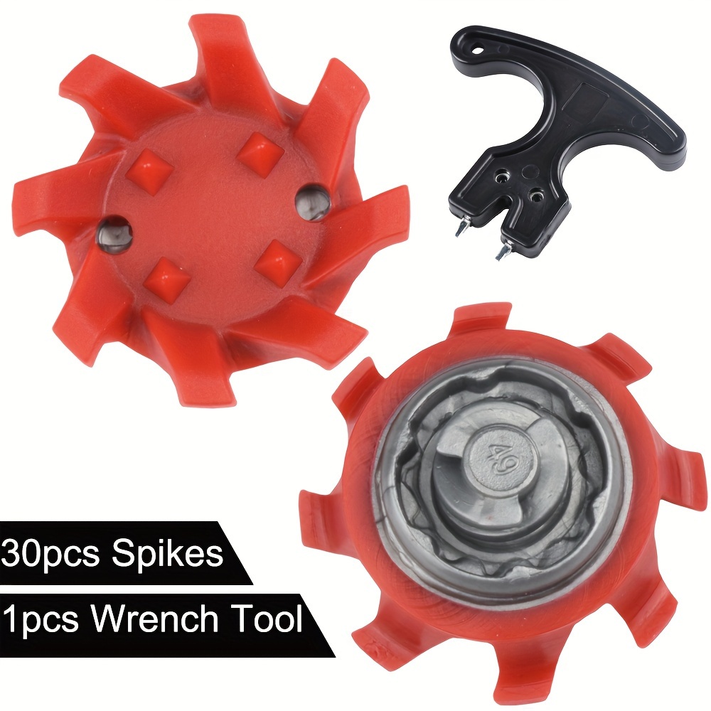 

30pcs Red Golf Shoes Spikes Fast Twist Studs Cleats Softspikes For With 1 Tool For Most Golf Shoe Models