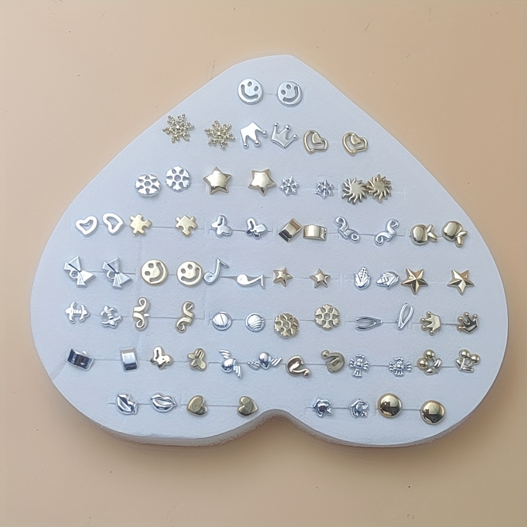TEMU 36 Pairs Of Versatile Random Mixed Style Plastic Women's Stud Earrings Set
