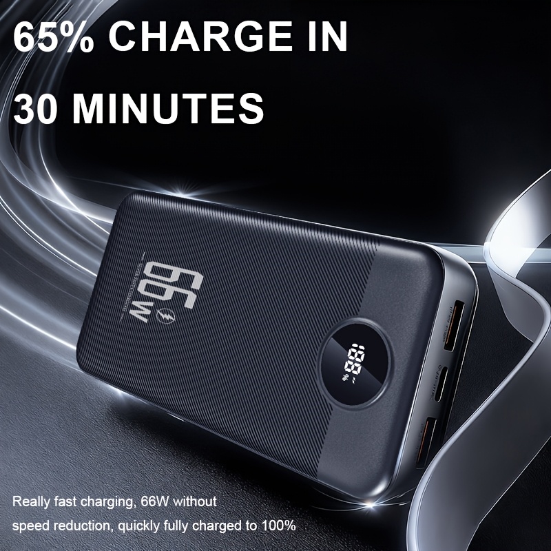 TEMU Large Capacity 50000mah Super Fast Charging Power Bank, Dual Usb Interface, Type-c Interface, Display, Suitable For Mobile Phone/ Electronic