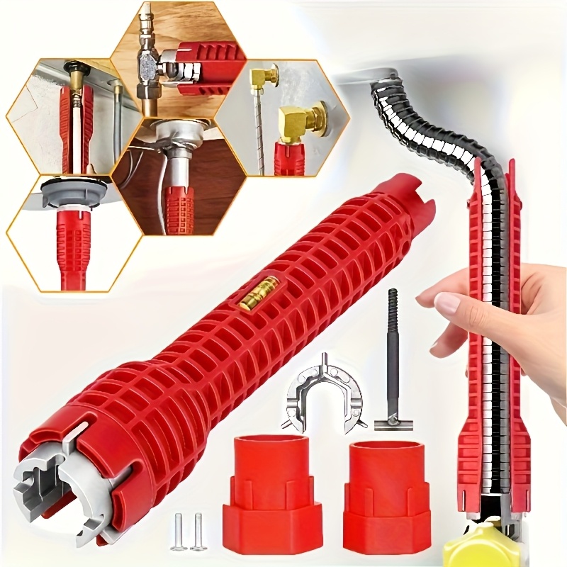 en 1, llave de baño multifuncional para fregadero, herramienta de  instalación de plomería, llave de grifo de tubería de agua herramienta