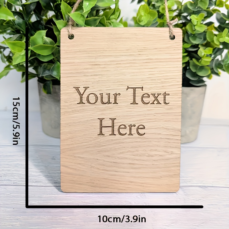 TEMU Custom Wooden Signs With Jute Rope - Personalized Text Or Image Plaques Suitable For Home Or Business - Modern Wall Or Door Decor, Commercial
