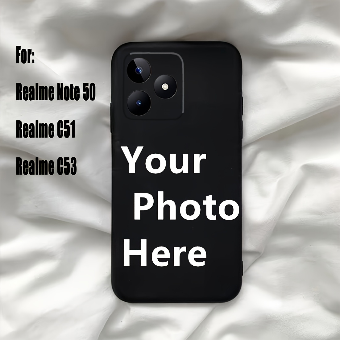 TEMU Diy Personalized Phone Case For Realme Note 50, C51, C53, Note 60, Note 60x Models - Perfect Gift For To Commemorate Special Moments,
