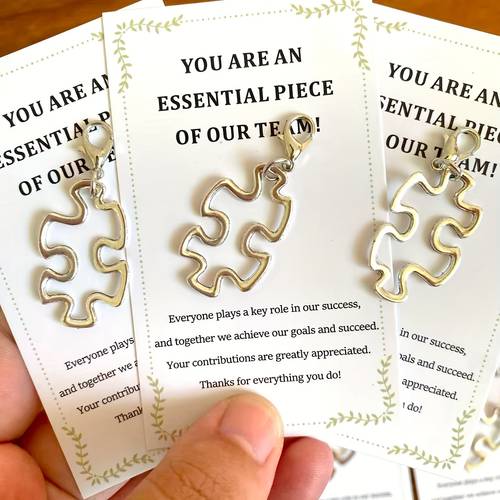 Obrázok položky 20 ks dutých puzzle príveskov, vrátane 10 príveskov kariet na motiváciu tímu. hromadné darčeky pre zamestnancov a tímy, pozitívne podporné darčeky pre personál, firemné darčeky, dekorácie na povzbudenie na pracovisku, darčeky na poďakovanie pre kolegov, firemné tímy, nákupcov darčekov