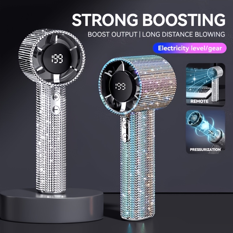  diamond portable fan portable handheld turbine fan 1 199 wind speed settings diamond handheld fan rechargeable with suitable for and outdoor activities color Product details 5
