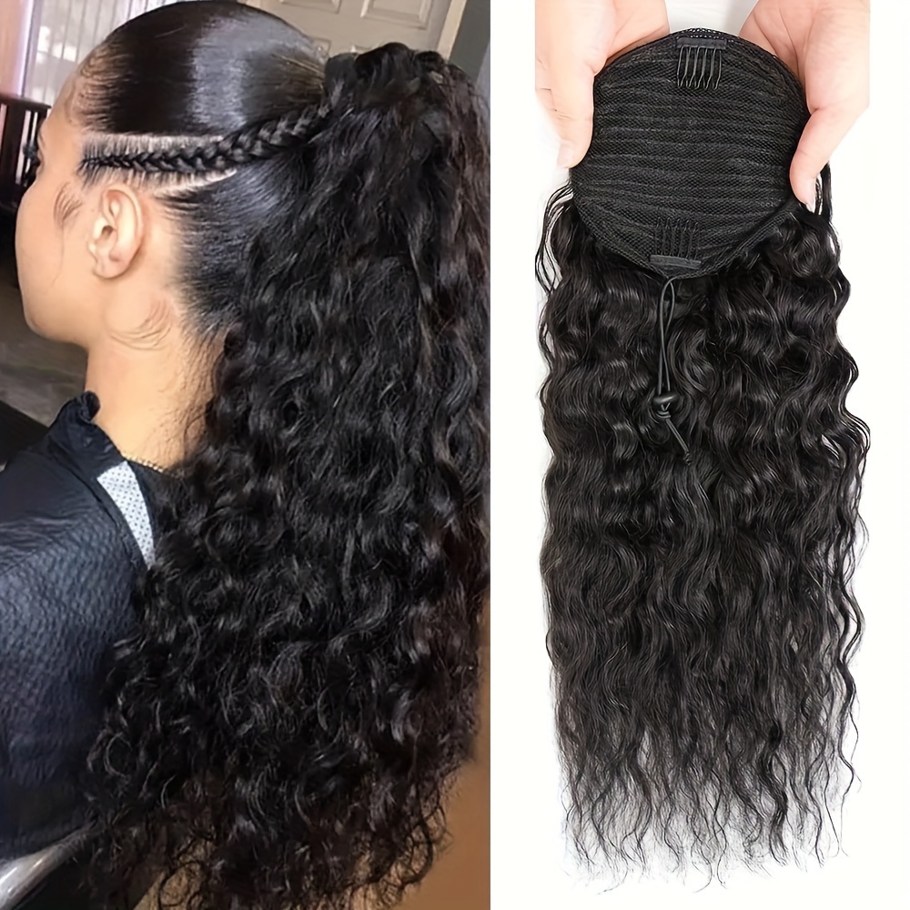 Human hair ponytail drawstring hotsell