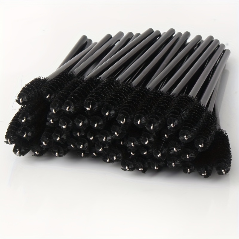 

50pcs Disposable Mascara Brushes, Spiral Micro Brush, Eyebrow Brush, Dual-purpose Makeup Tool, Eyelash Extension Supplies, Portable Beauty Brushes For Lashes And Brows
