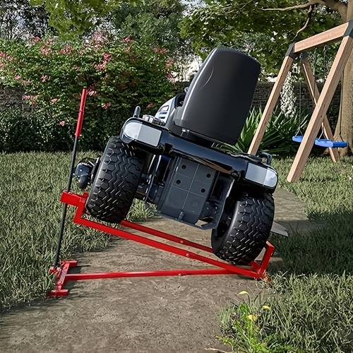 Telescopic Maintenance Jack for Lawn Mowers, of to 880 Lbs, Featuring a Manual Handle And an Extension for Power Tools, with Adjustable Height Suitable for Garden Tractors And Riding Mowers