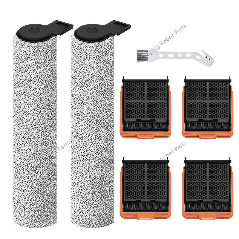 TEMU 7pcs Replacement Accessory Kit For Uwant D100, D100 Pro, , Pro Vacuum Cleaners, Including 2 Roller Brushes, 4 Filters And 1 Tool