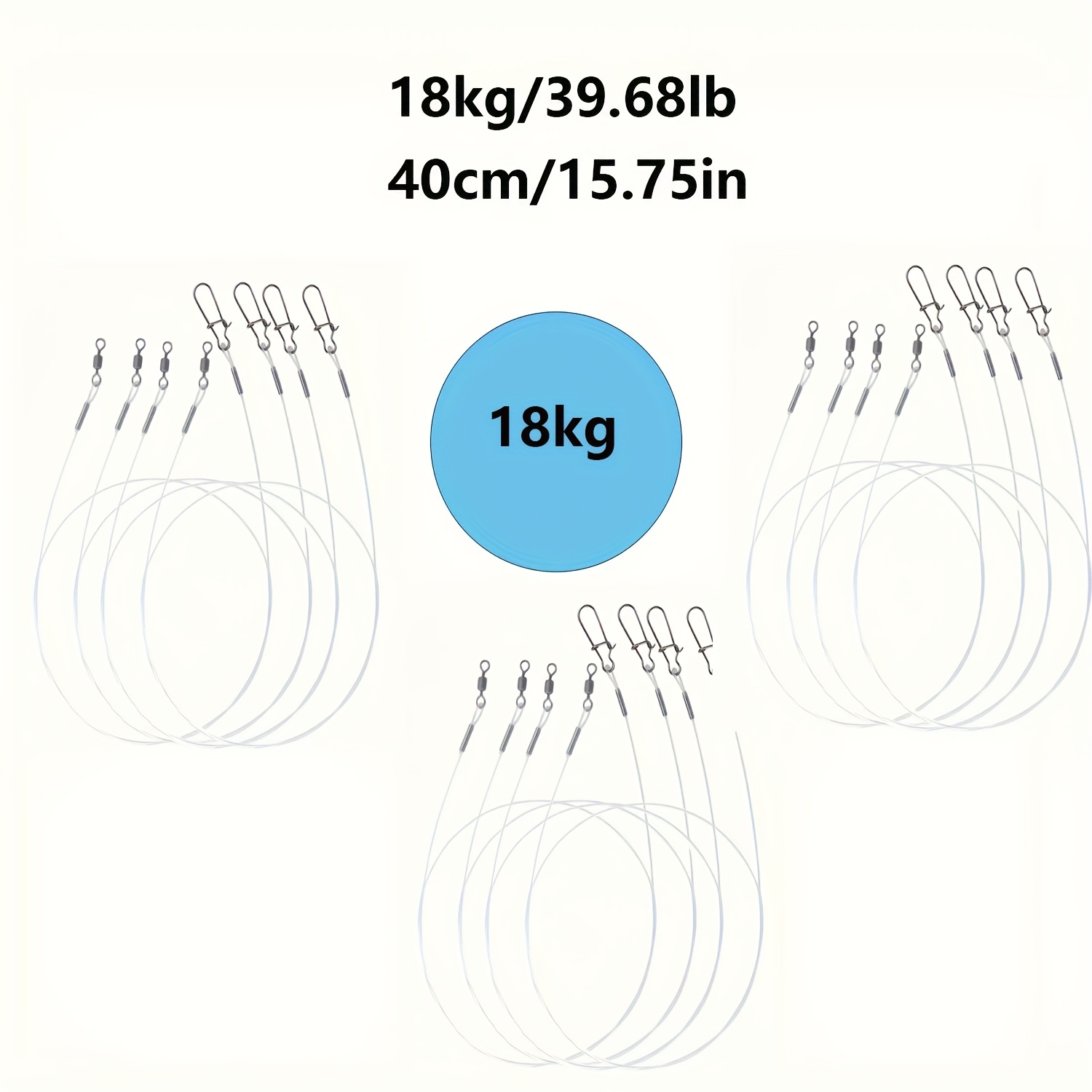 TEMU 15pcs Carbon Fiber Fluorocarbon Fishing With Rolling Swivels & Quick Lock Snap - , Snap/stark Snap, Rotation, 6 Color Options For Freshwater &