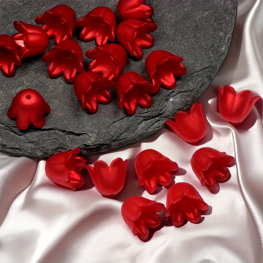 Big Red Wind Chime Flower Bead Set, 200pcs