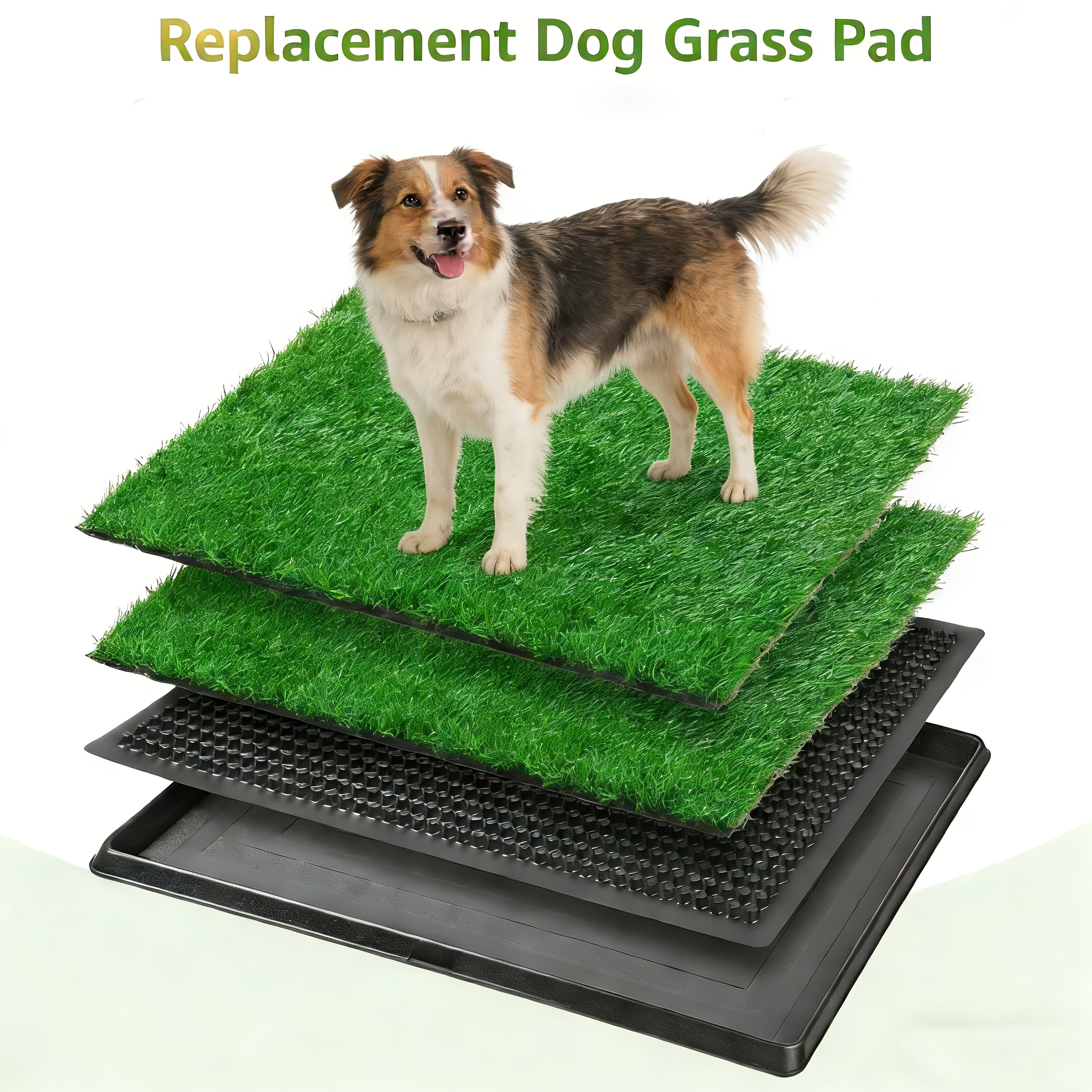 Tray-style Dog Grass Mat, Dog Potty, Indoor Dog Toilet Suitable For Apartment And Patio Training, With 2 Sets Of Replacement Dog Pee Pads, Holiday Gift.