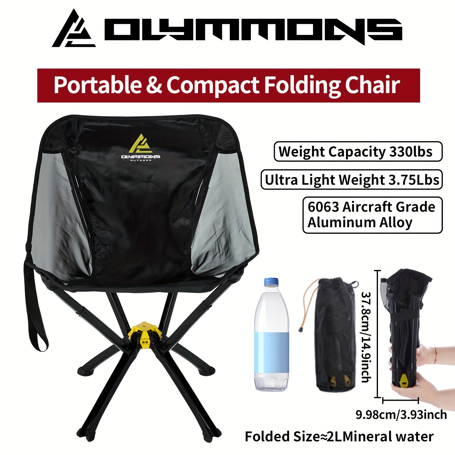 

Portable Lightweight Compact Folding Chair Weight-supports Up To 300lbs Foldable Chair For Outdoor Camping Backpacking Hiking Beach