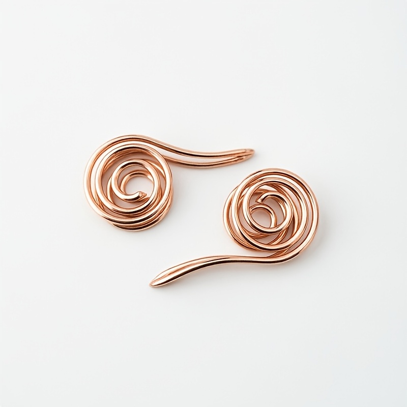 TEMU 2pcs Stylish Copper Spiral Palm Rings, Spiral Palm Ring Jewelry, Used For Meditation, Sitting Meditation Mental, Cuff Jewelry, Meditation Gift
