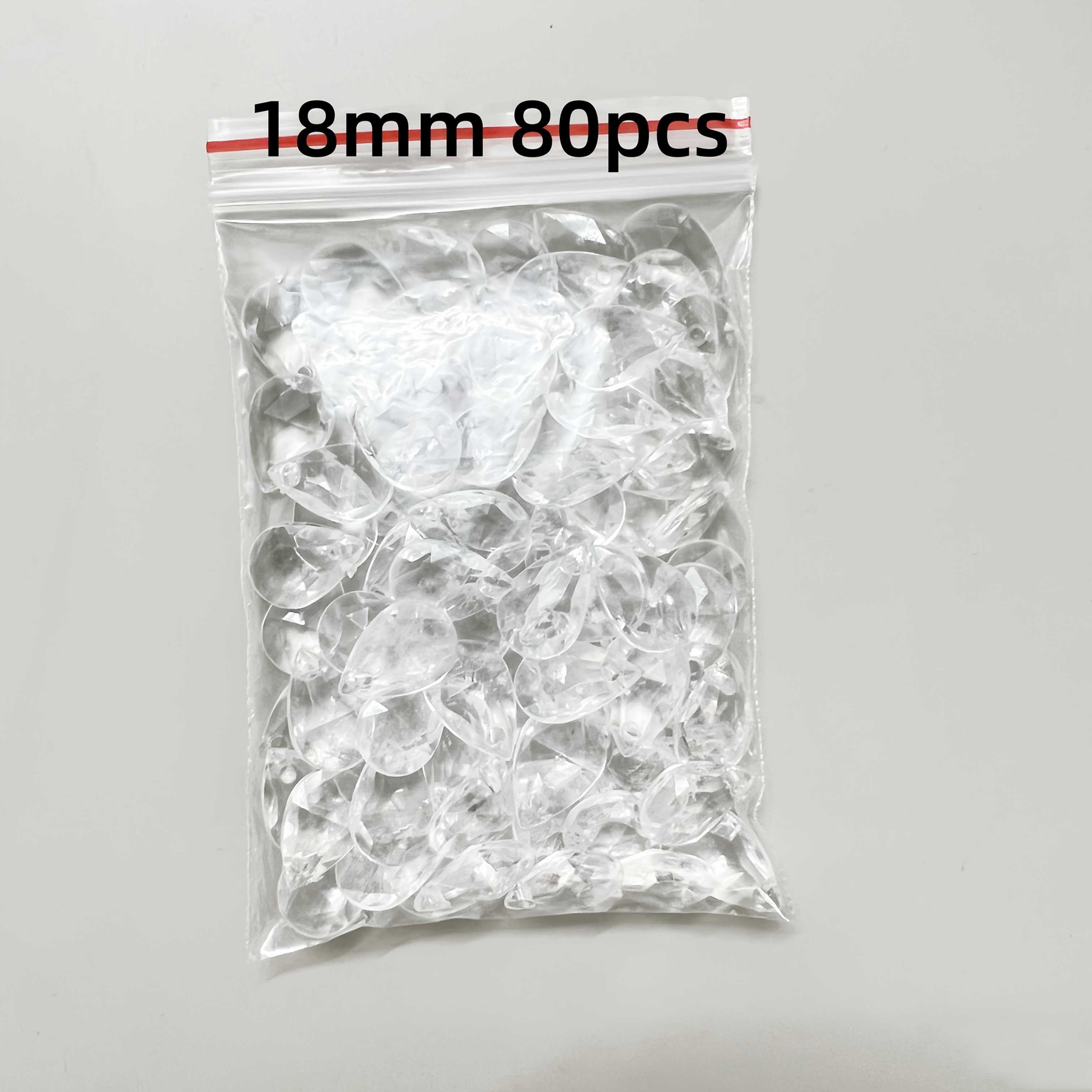 Image of 30pcs/40pcs/80 Pcs18-22mm Transparent Acrylic Teardrop, Maple Leaf, Pendant, Prism Pendant Beads, For Lighting, Curtains, Clothing, And Bag Making Accessories