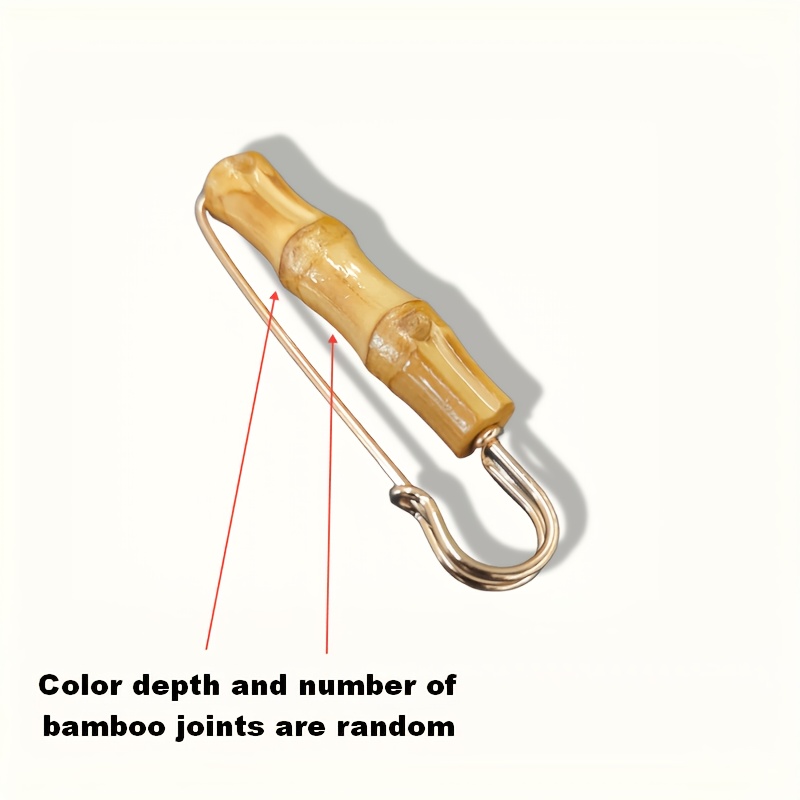 Image of 1pc Bamboo Knot Sweater Pin Scarf Large Pin Shawl Sweater Needle Sweater Needle Retro Feather Pin Large Bamboo Knot/golden (color Depth Random) Sewing Pin Safety Pin