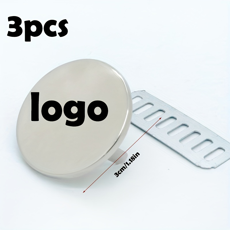TEMU 3 pezzi di etichette personalizzate per portafoglio, logo personalizzato intagliato a , rotondi in metallo con piedini, stile vuoto, adatti per