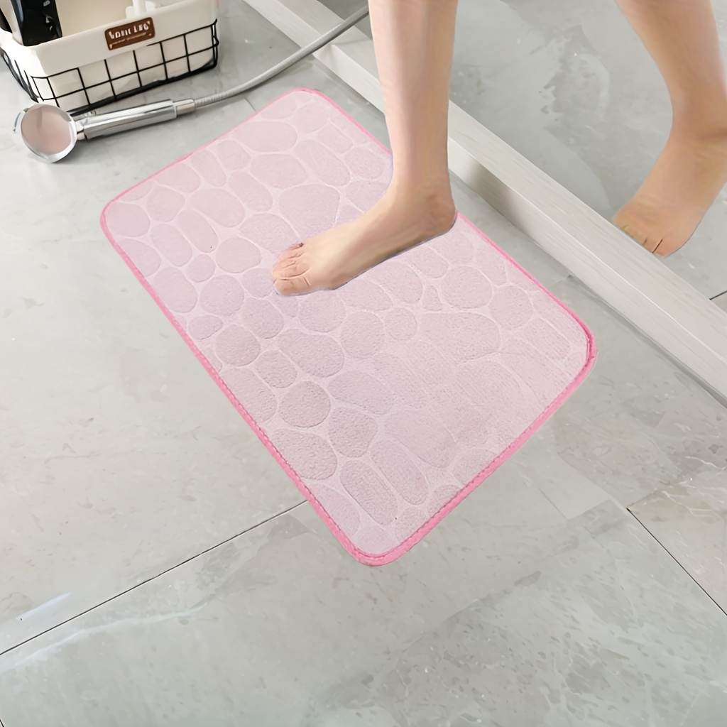 1pc Quick-Drying Memory Foam Bath Mat with Non-Slip Backing - Soft And Comfortable Shower Room Carpet, Machine Washable Bathroom Accessory, Bathroom Accessories