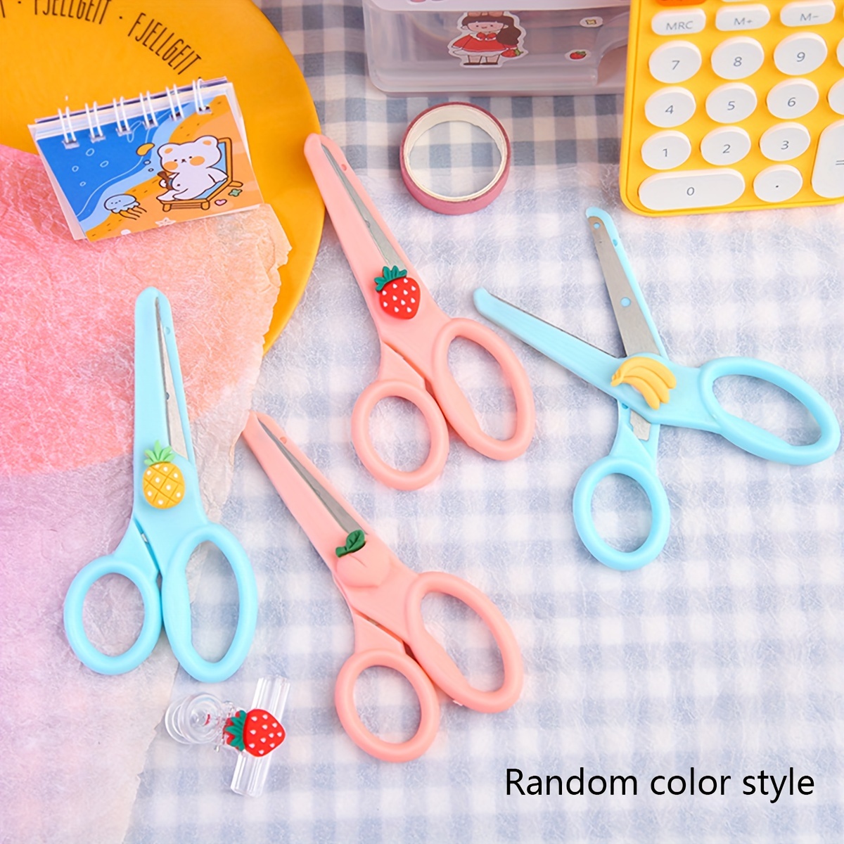 1pc Cute Cartoon Safety Scissors, Diy Paper Cutting Scissors, Home And ...