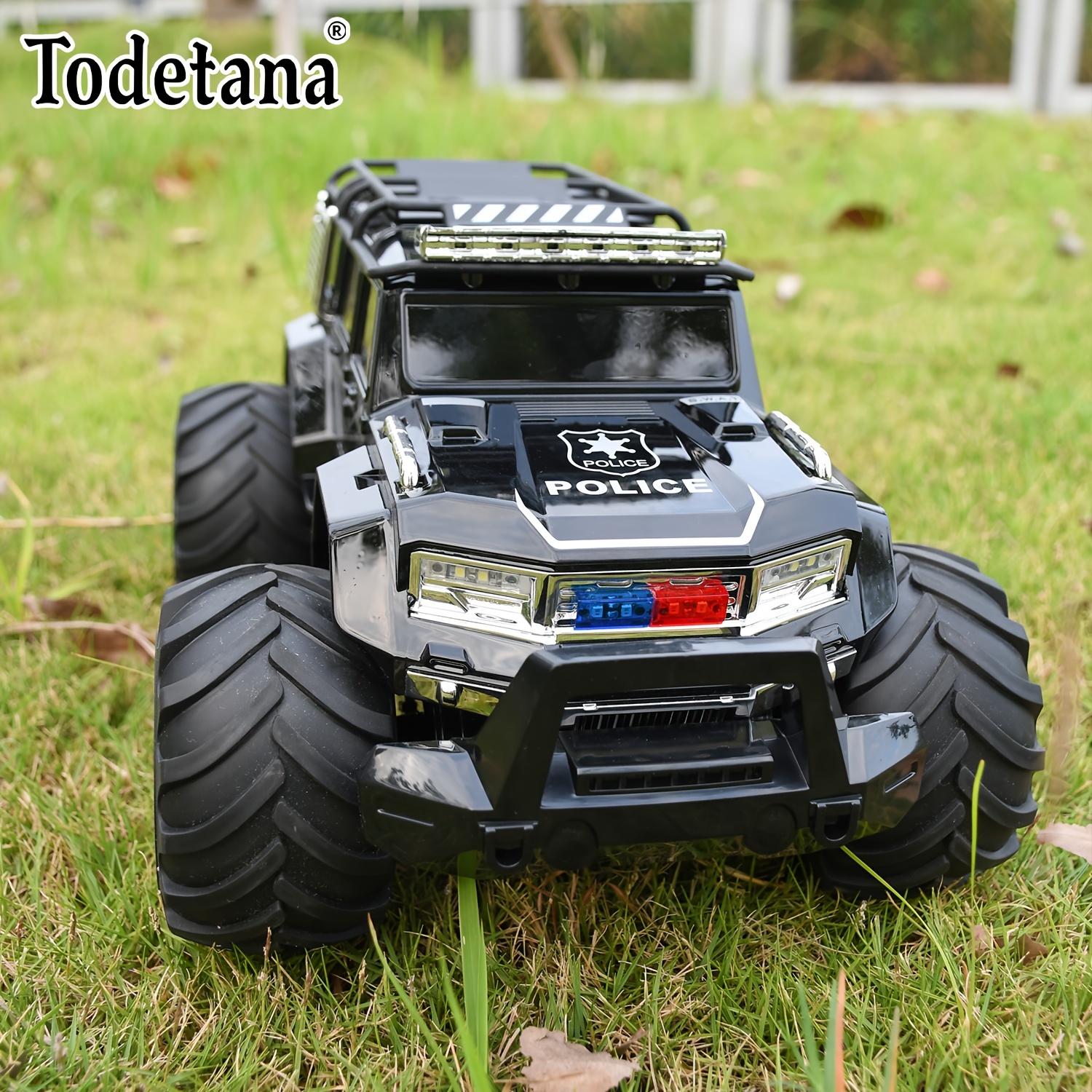 

Realistic Remote Control Police Car With Flashing Lights And Siren Sounds, Abs Material, Battery-powered, Black, Police Action