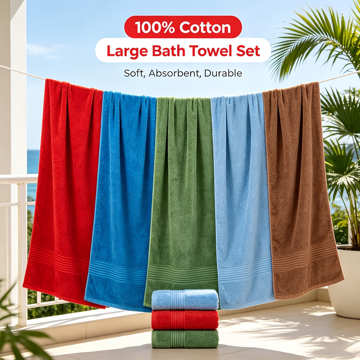 larawan ng item 1/2pcs purong   na tuwalya  paligo, malambot at mataas na kalidad, unisex, mahangin at magiliw sa  ,   na pagsipsip ng  ,   matuyo na malaking tuwalya  paligo para sa banyo, beach, hotel at  -  na  