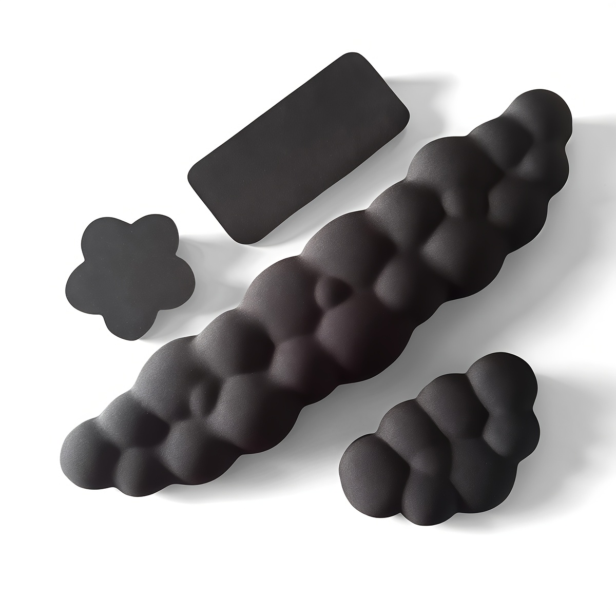 E-shop 4er-Set Cloud Tastatur Handgelenkstütze, Cloud Handgelenkstütze mit Anti-Rutsch-Basis, Büro Schreibtisch Telefon Pad, Blumen Untersetzer,