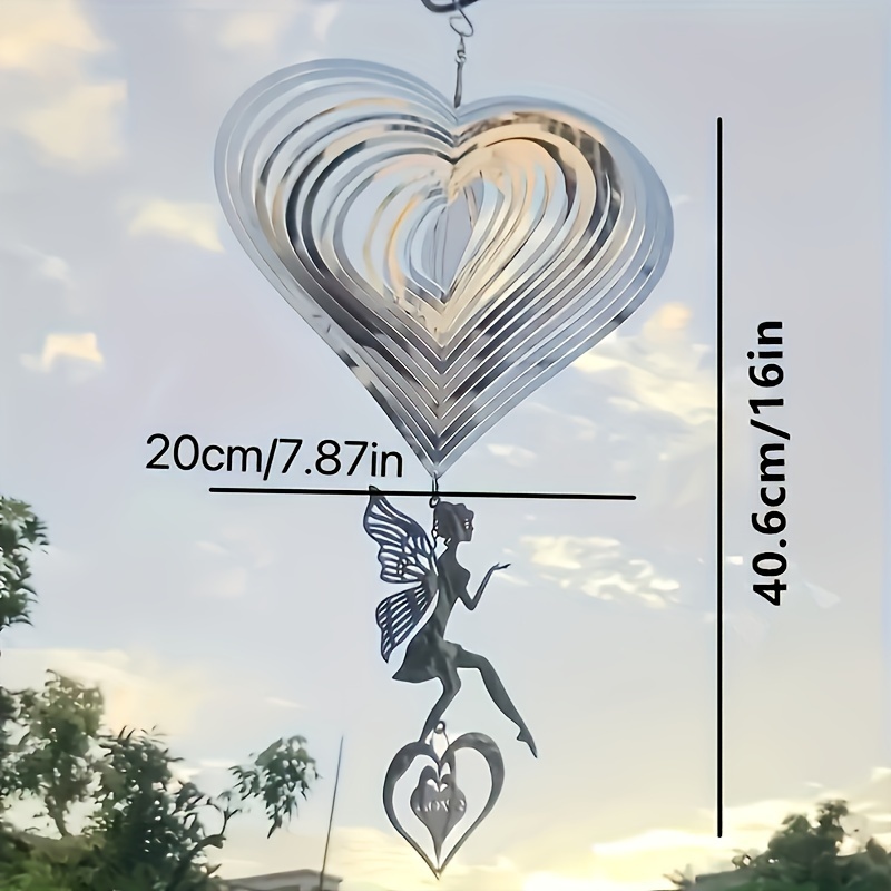 Stainless -shaped 3d Wind Chime Wind Vane With Rotating Hook - Suitable For Courtyard And Garden/wedding And Christmas Decoration