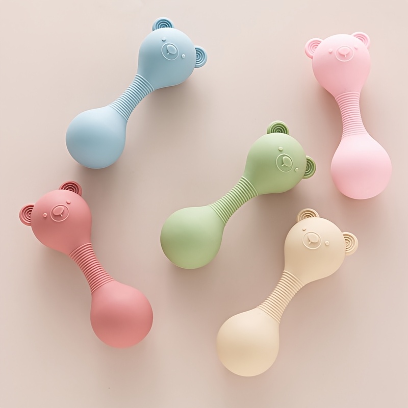 Baby Silicone Bear Sensory Toy - Interactive Rattle & Sound Maker with Soft Textured Design, Multi-Color Options for Infant Developmental Play, Christmas Birthday Gift for Newborns Toddlers, Toy for Baby, Toddler Play, Playful Design, Nontoxic Material, First Birthday Present