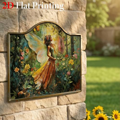 1pc sign signs fairy in forest wall art print vibrant flowers butterflies greenery living room bedroom nursery decor