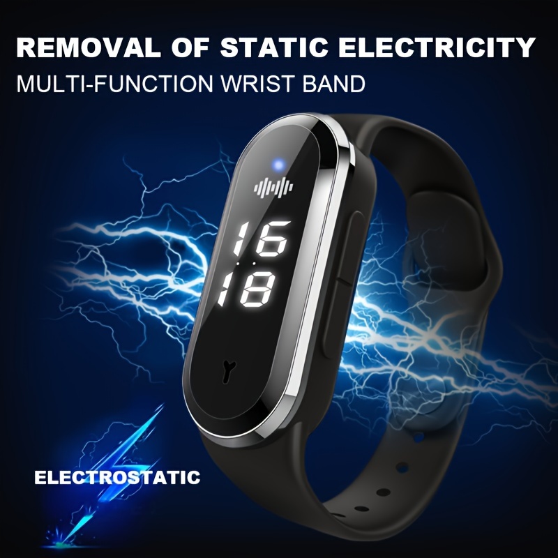 

Multi Functional Bracelet With Anti-static, Ultrasonic Mosquito Repellent, Clock Function, No Chemical Agent Excellent Choices When Going Out Long Standby Time