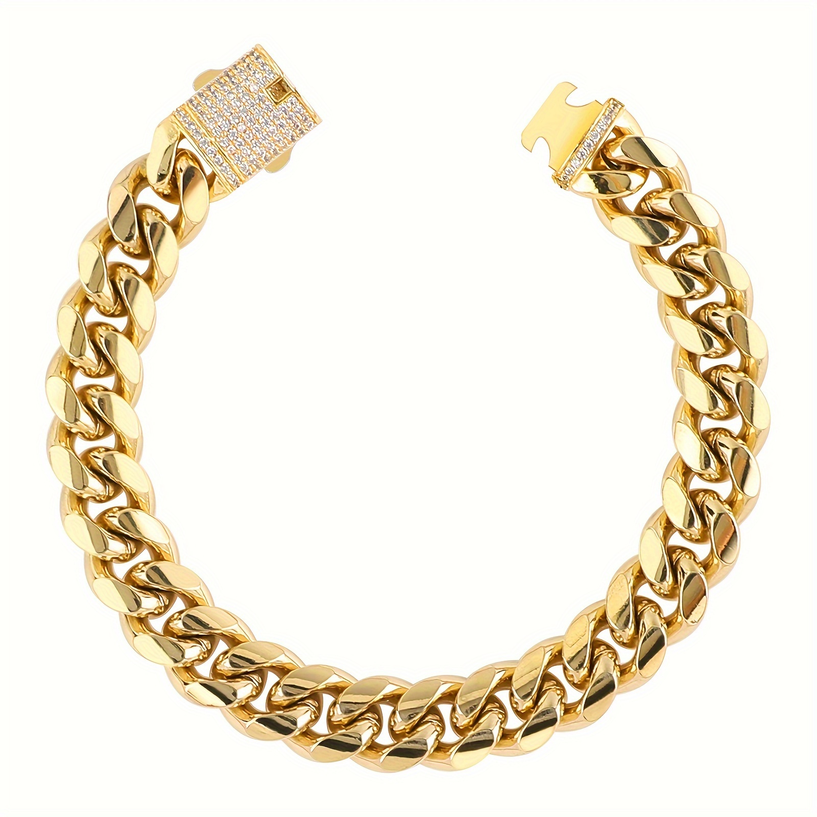 

18k Gold Plated 12mm Miami Cuban Link Chain Bracelet For Men