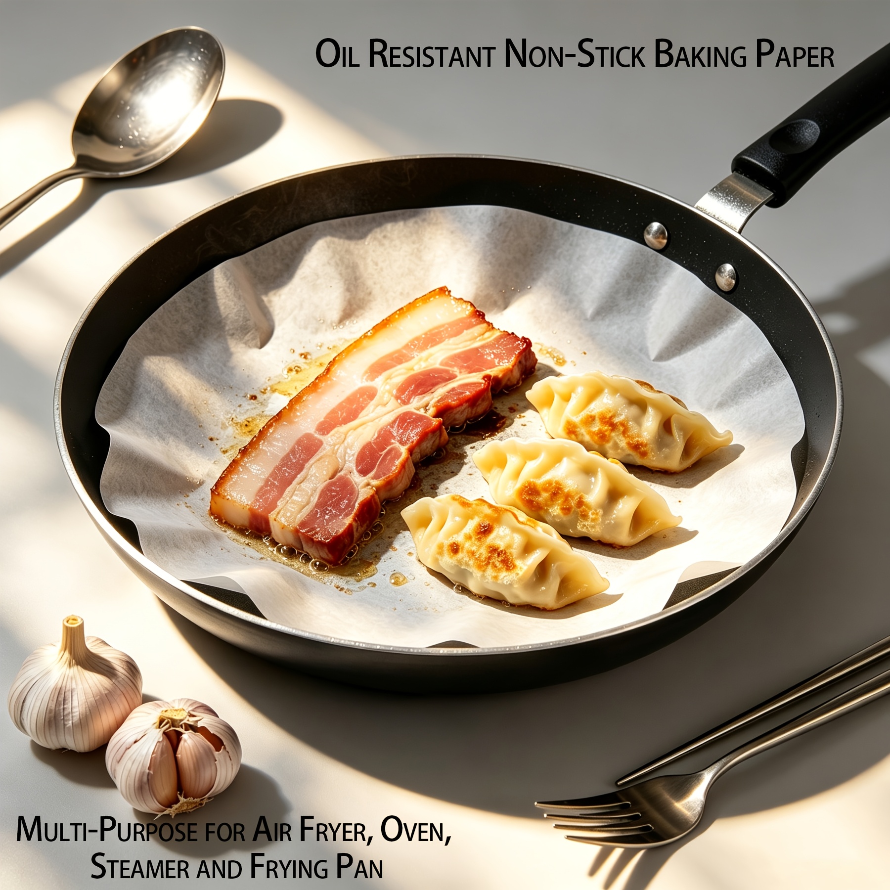 95pcs Oil-Proof Non-Stick White Round Baking Paper, Disposable