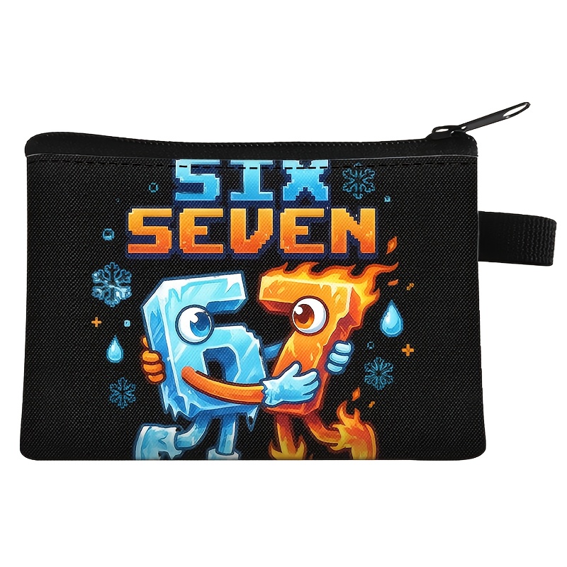 E-shop 1 Stück Digitale "67" Münzbörse, Moderne Casual Clutch-Tasche, Weihnachtsgeschenk, Kopfhörer-Etui, Süßigkeiten-Aufbewahrung, Tragbare