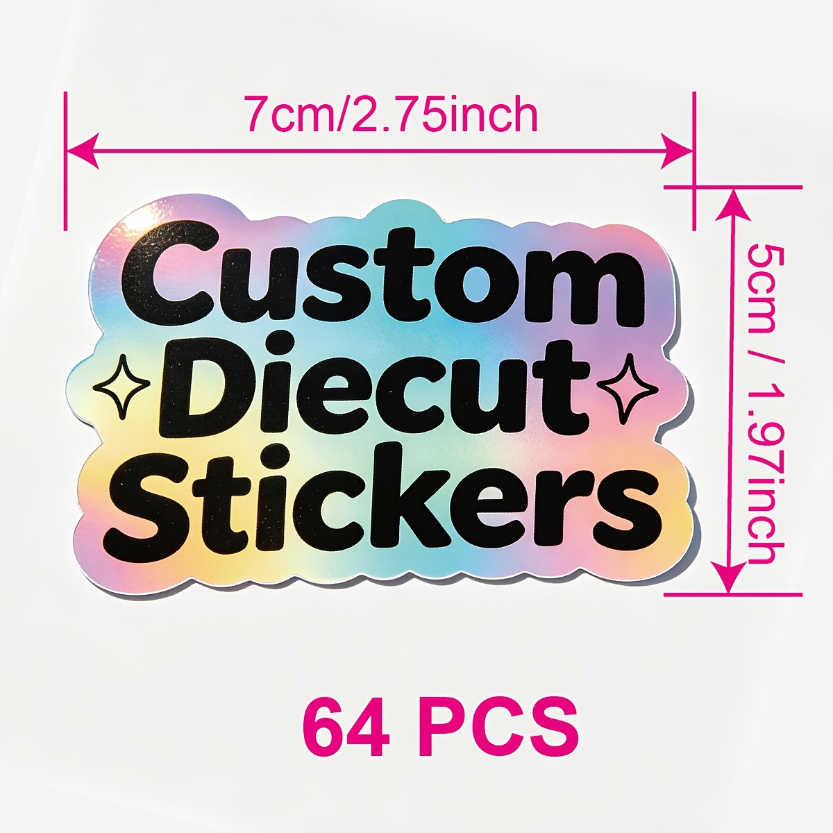 TEMU Custom Rectangle White/holographic Stickers Label For Business Logo, Individually Cut Labels (die-cut), Individually Die Cut Personalized