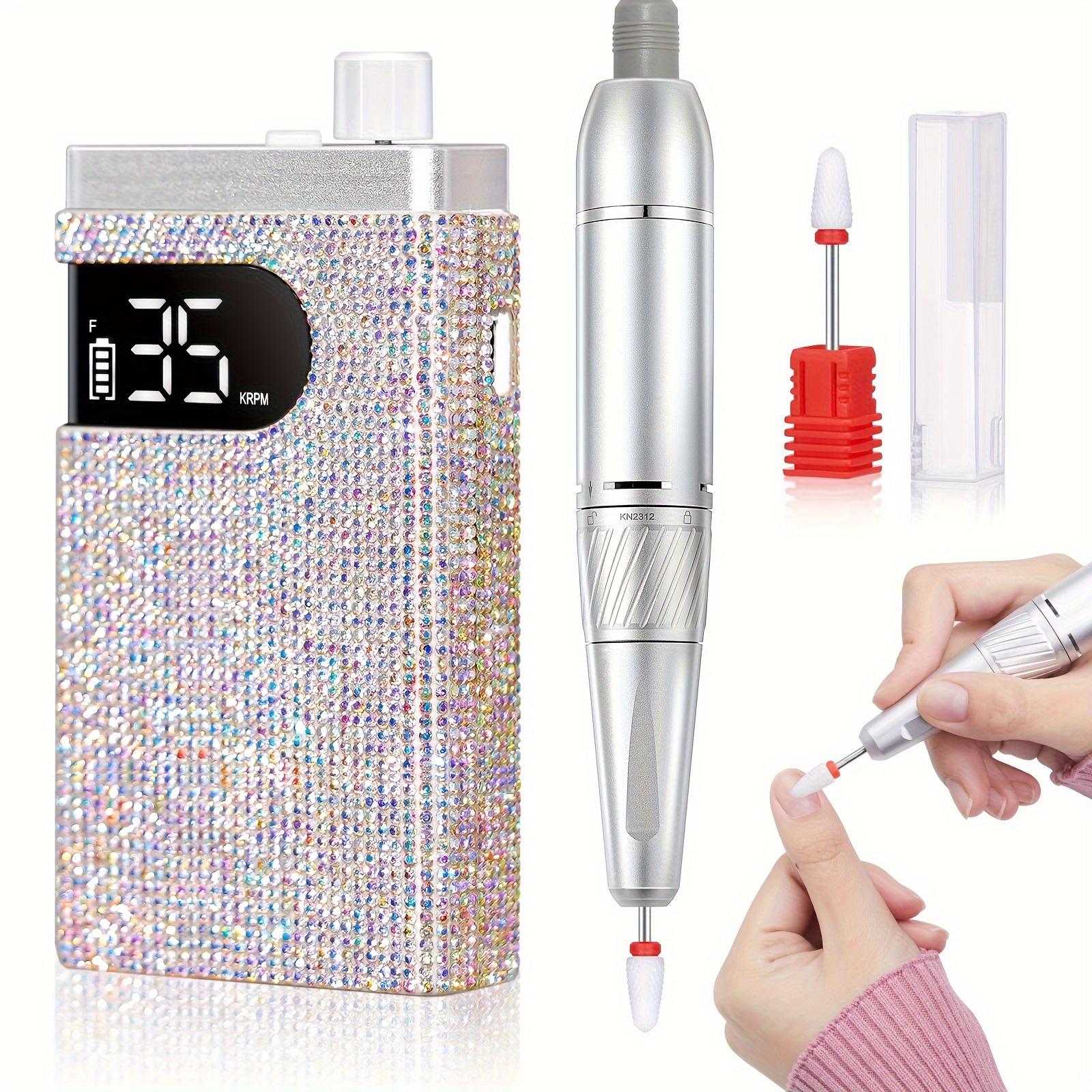 

Rechargeable 35000rpm Nail Drill Sparkling Portable Professional Electric Nail File For Acrylic/gel Nail Tools For Manicure Pedicure