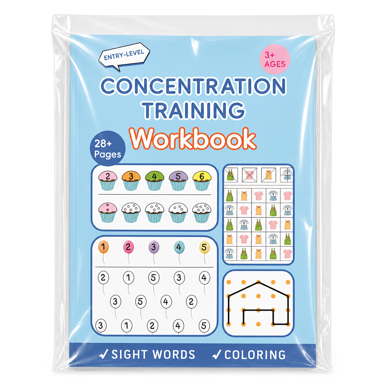 TEMU Cahier d'entraînement à la concentration et à la concentration , feuilles d'activités de pensée et de développement cérébral, exercices de et