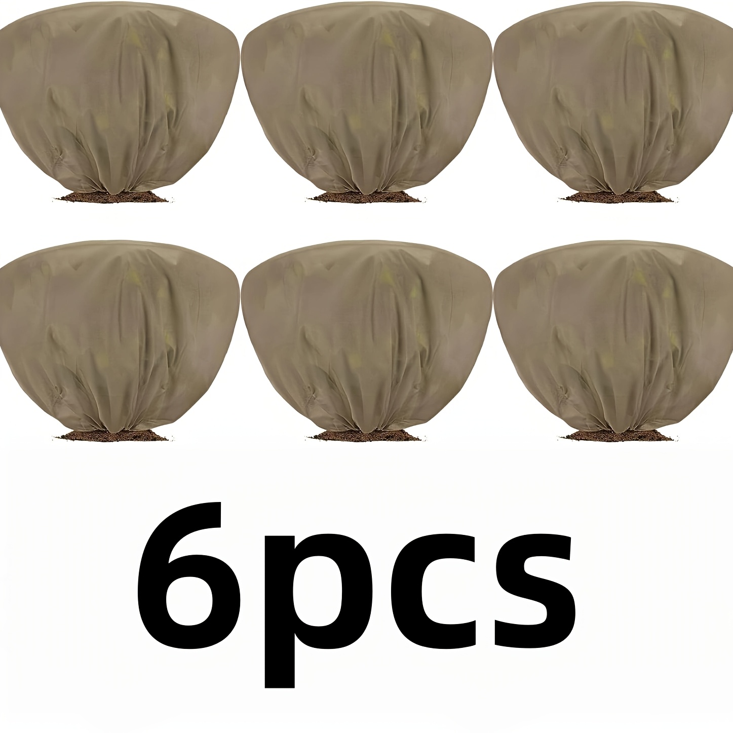 6pcs Winter Plant Covers For Frost Protection, 39.4x23.6 Inch Horizontal Shrub Plant Protection Bags With Drawstring, Frost Blankets Suitable For Autumn And Winter Outdoor Garden Planting (brown)