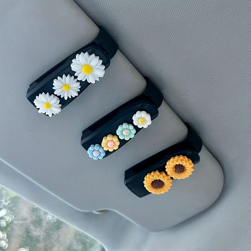 item picture 1pc flower glasses clip sun visor glasses holder vehicle glasses storage clip