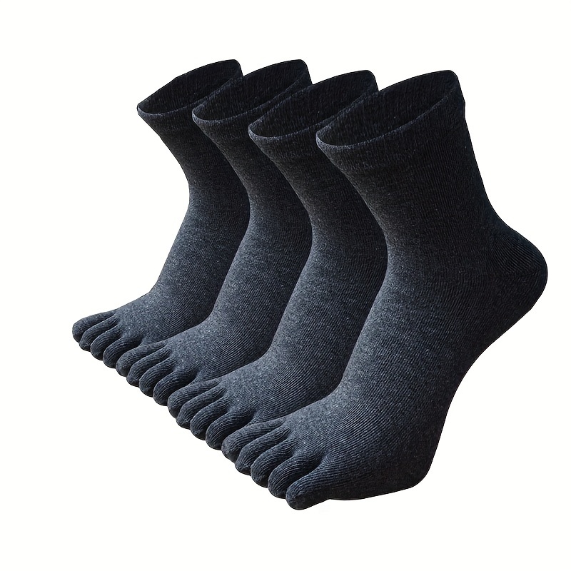 Image of Of Socks, Men's Casual Solid-colored Five-toe Socks, Simple, Comfortable, And Warm Socks, Christmas Gift Ideas