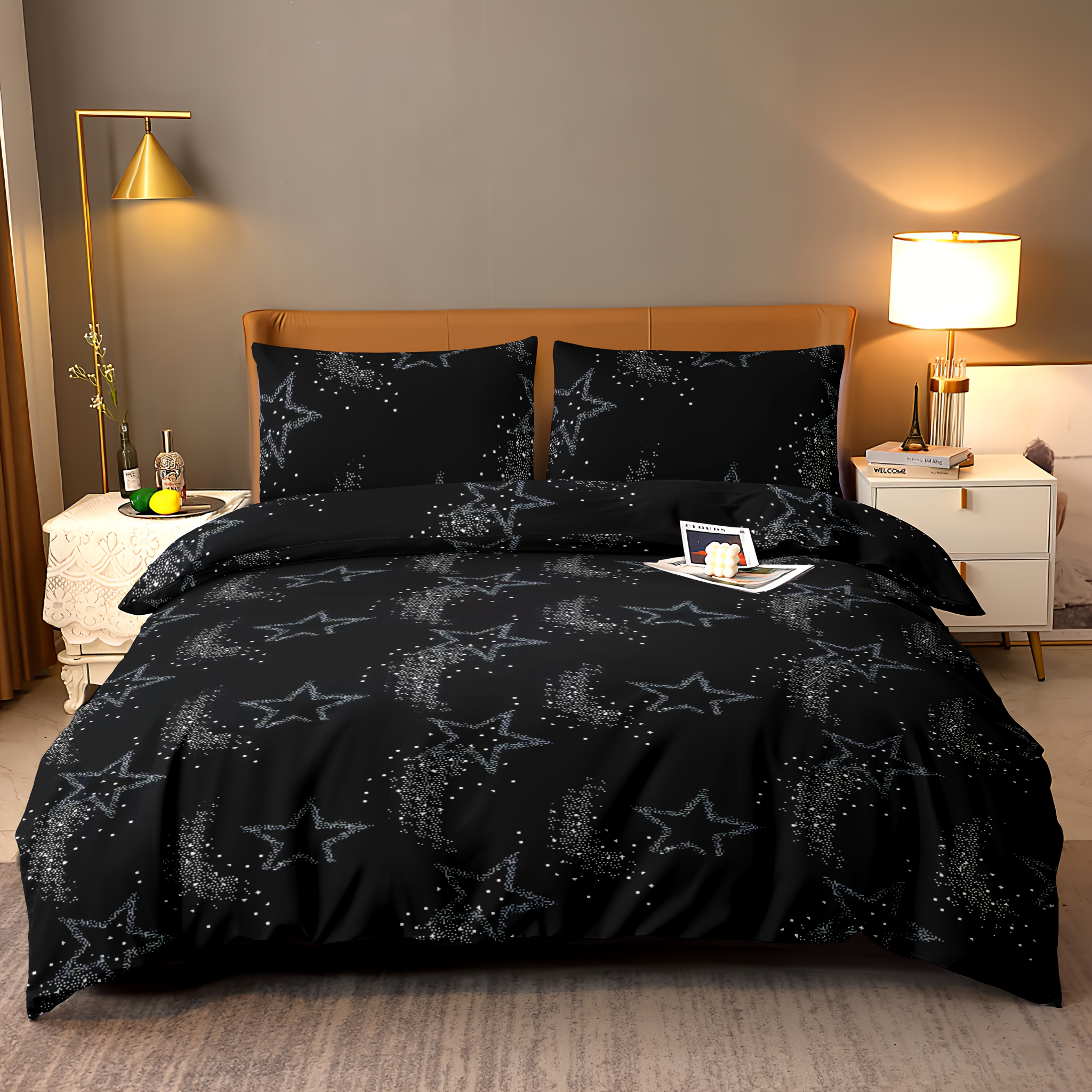 3pcs Printed Quilt Cover Soft Comfortable Skin-friendly Breathable Quilt -piece Set, 1 Quilt Cover + 2 Pillowcases, Polyester Fiber Material, 80g/m² (no Bed Sheet, No Filling)