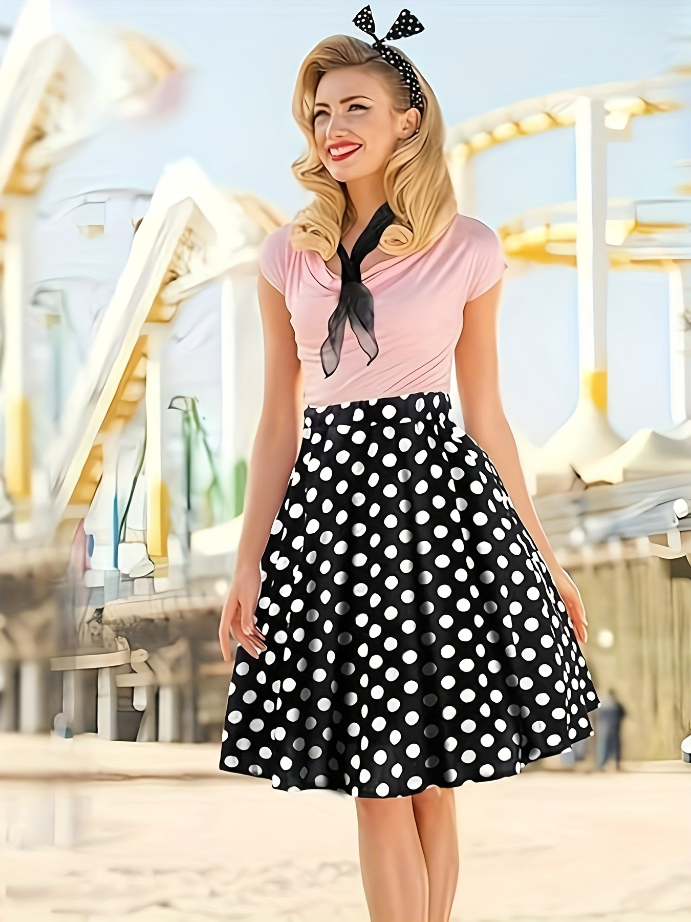 Vintage A Line Skirt Vintage Inspired Red Polka Dot A Line Skirt