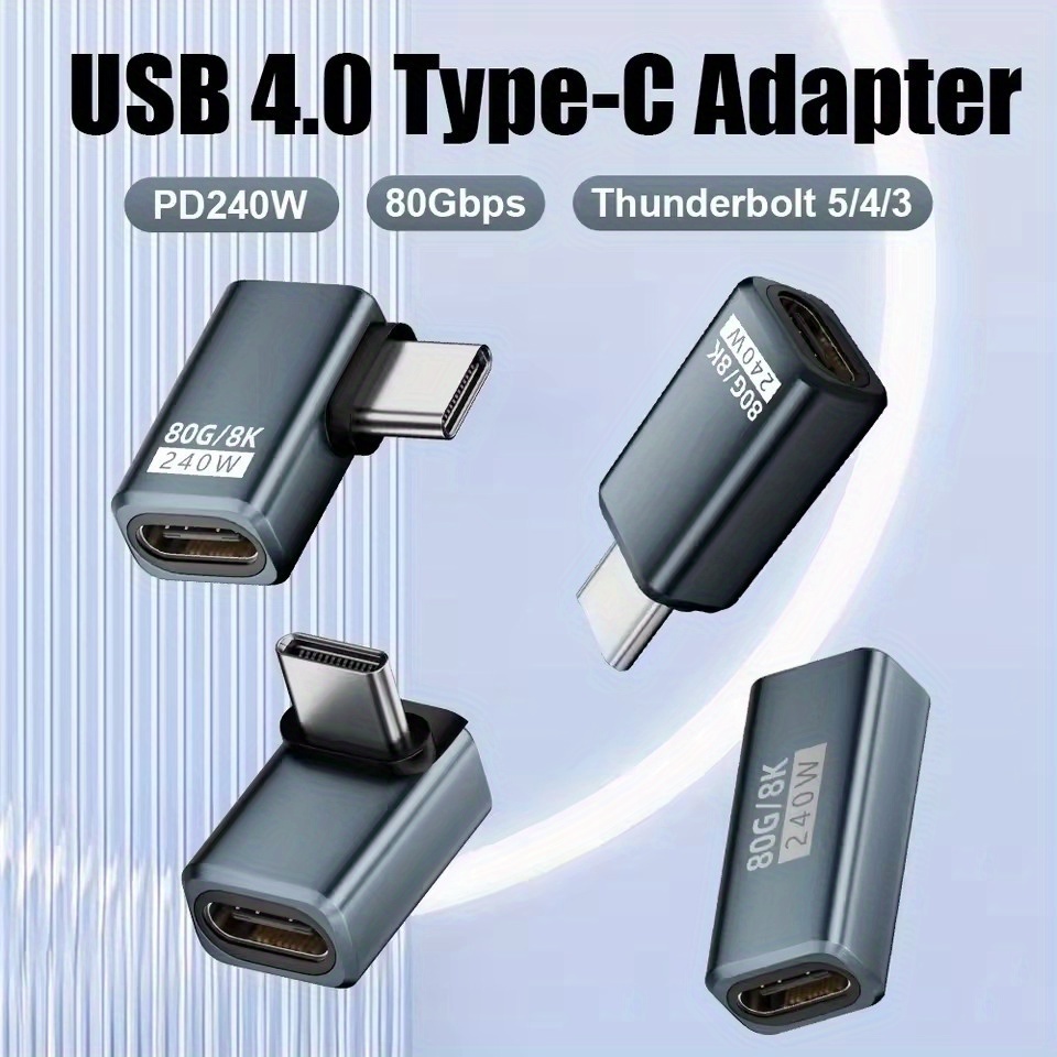 High-Speed 80Gbps USB 4.0 Type C Charging Adapter