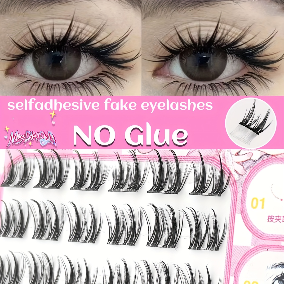 Sweet Cool Cluster False Eyelashes - Easy-to-apply, Self-adhesive, Natural Look, And , Ideal For Beginners, Natural False Lashes| Lashes|easy Application