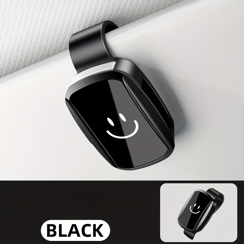 TEMU New Upgraded Car Glasses Clip - Durable Abs Plastic, Single-handed Operation, Fits All Car Models, White , Safety Sunshade Accessory, Automotive