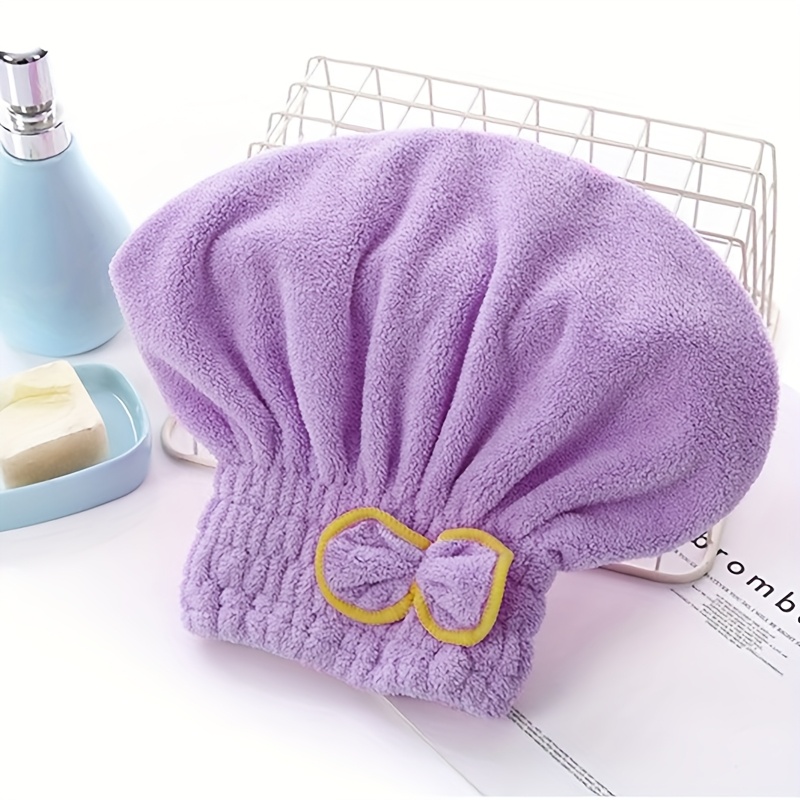 TEMU 1pz Cerchietto con , Cuffia da in Pile Corallo, Asciugacapelli e Assorbente, Accessorio da Bagno, Accessorio per il Bagno