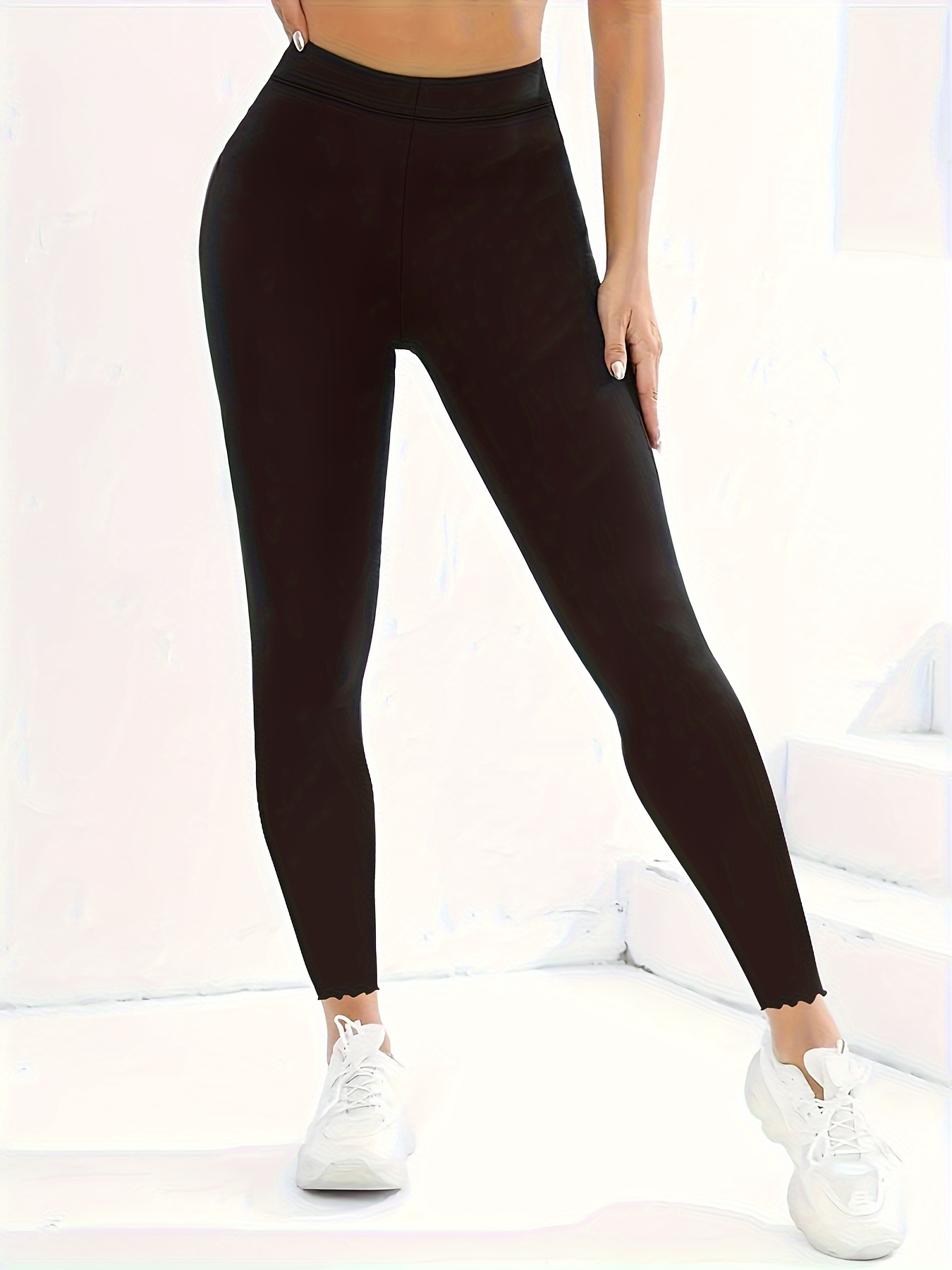 SHEIN Yoga Basic Solid Color High Waisted Sports Leggings workout