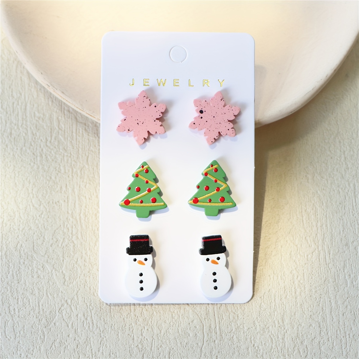 

Christmas Stud Earrings Set For Women, Pack Of 3 - Cute Acrylic Snowflake, Green Tree & Snowman Designs With Stainless Steel Posts, Perfect For Gifts & Parties, Festive Holiday Earrings Collection